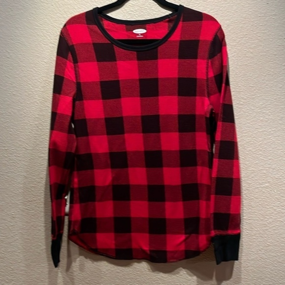 Old Navy Women’s Thermal Waffle Knit Buffalo Plaid Buffalo Check Shirt Size XL